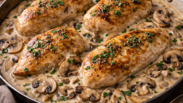 Poulet entier sauce champignons au Cookeo